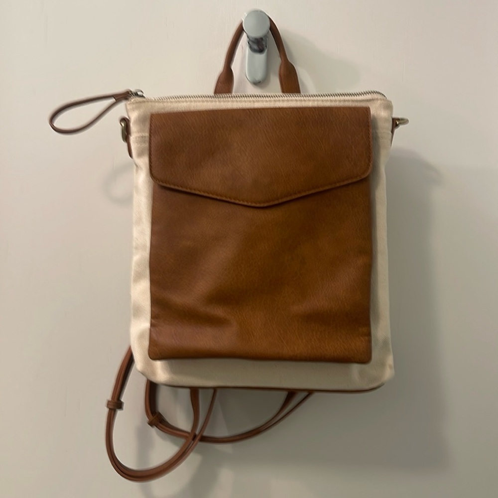 Canvas and leather purse